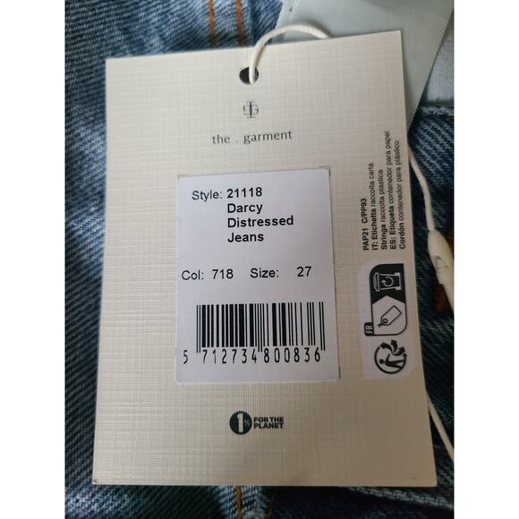 The Garment Darcy Distressed Jeans Straight Leg Size 27 NWT - Picture 6 of 7